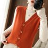 Women S V Neck Sleeveless Knit Vest Loose Solid Color