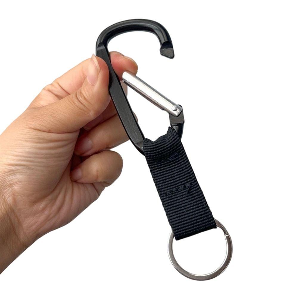 2pcs 13.2cm Quick Clip Key Ring Keychain Aluminum Alloy Lock Buckle for Outdoor Camping Hiking