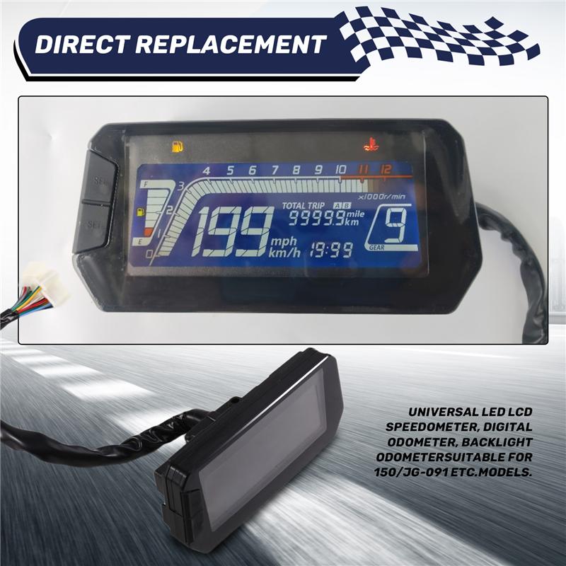 NEW-LCD Display Instrument Speedometer For Motorcycle/Electric Scooter Controller