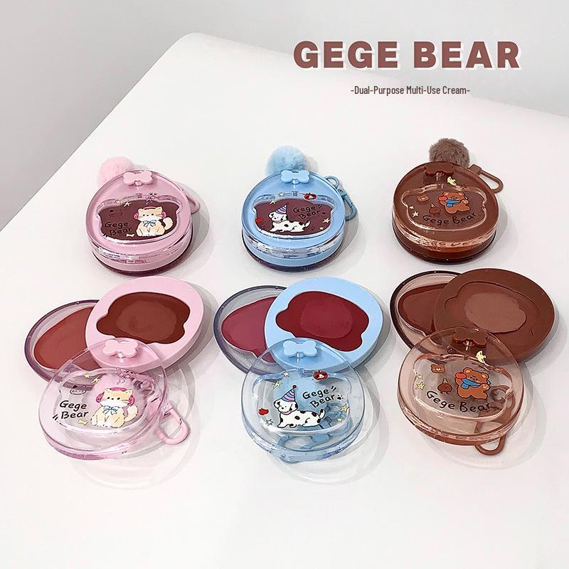 Gege Bear Multi-Use Cream: Matte Lip, Blush, Eyeshadow - Easy Apply, Natural Look