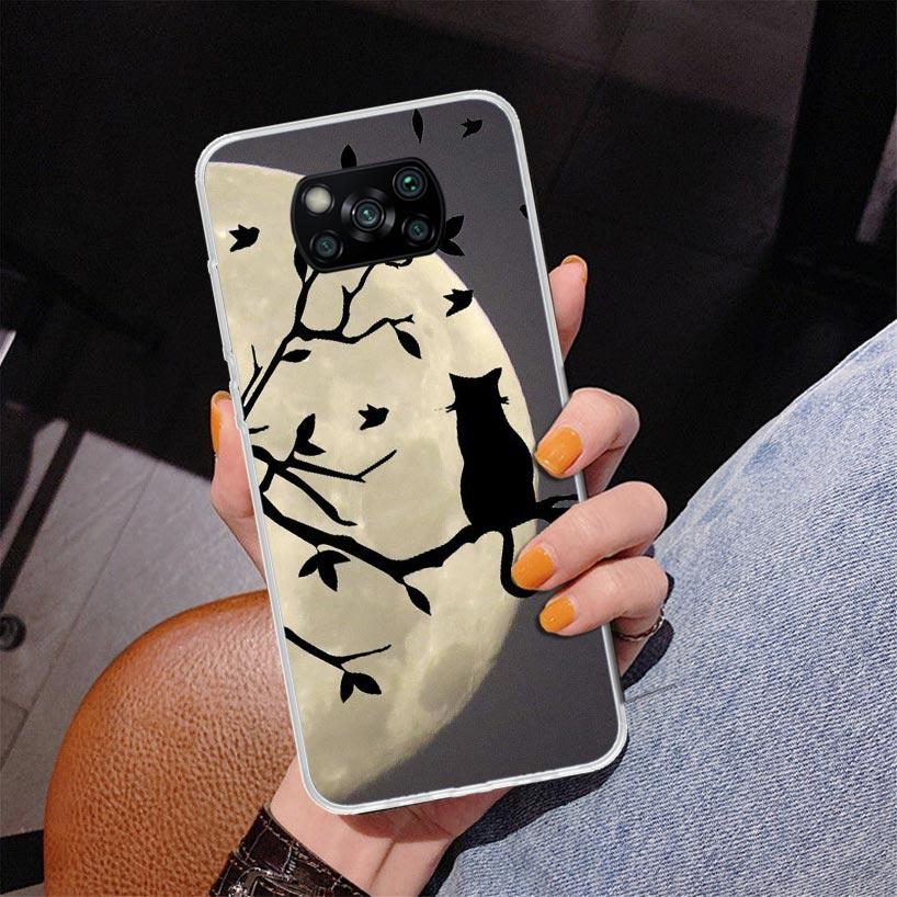 Black Cat Cartoon Cute Phnoe Case for Xiaomi Poco X5 X6 X7 Pro X4 Gt F7 Ultra M8 M7 Redmi 15C 15 13C 13 12C 12 Unique Cover Coqu