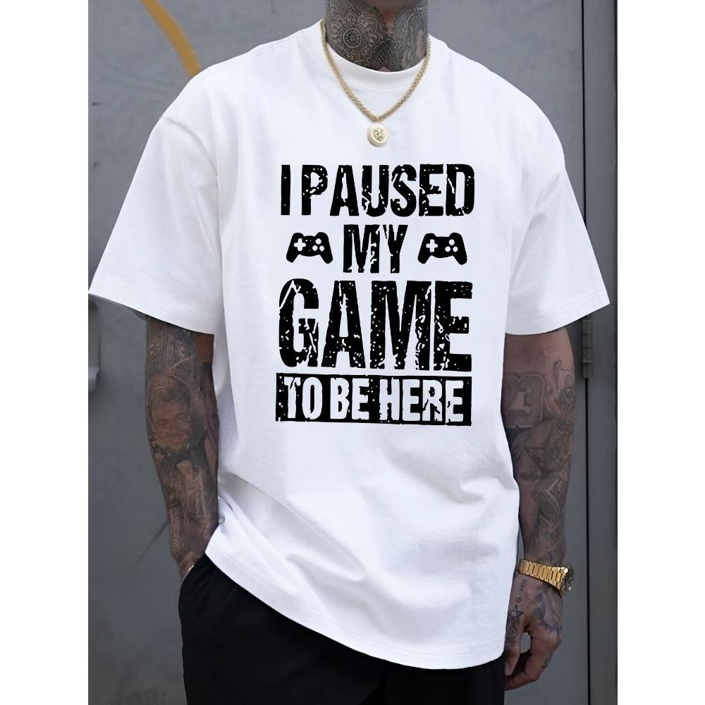 European sizes Men's New Stylish And Personalized Short-Sleeve T-Shirt with a Gaming Letter Design