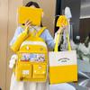 School Bag New Trend Five-piece School Bag Female Color Matching Primary and Secondary School Students Backpack High Value Dirt-resistant Backpack