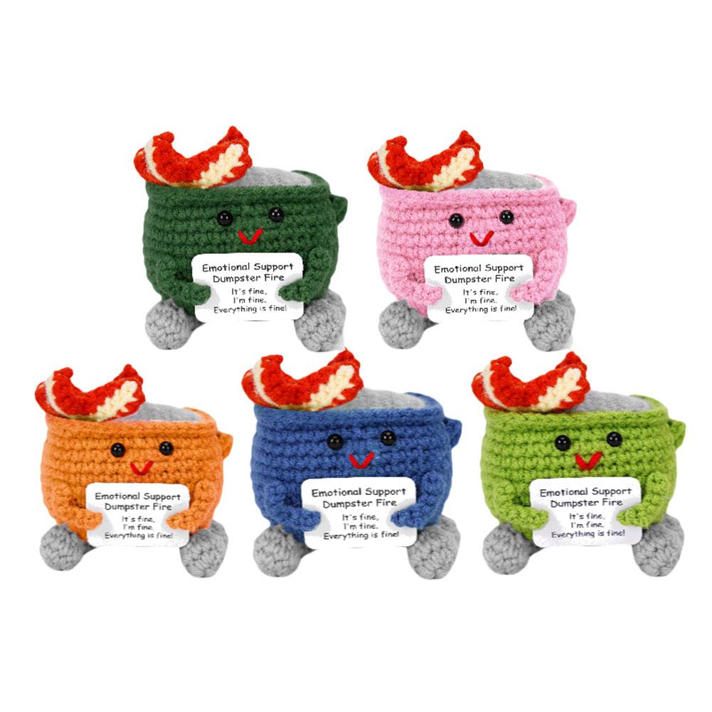 Crochet Dumpster Fire Cute Emotional Support Dumpster Fire Positive Crochet Dumpster Fire Office and Home Decoration Gifts