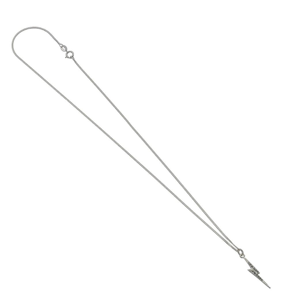 Harry Potter Sterling Silver Lightning Bolt Necklace with Crystal Elements