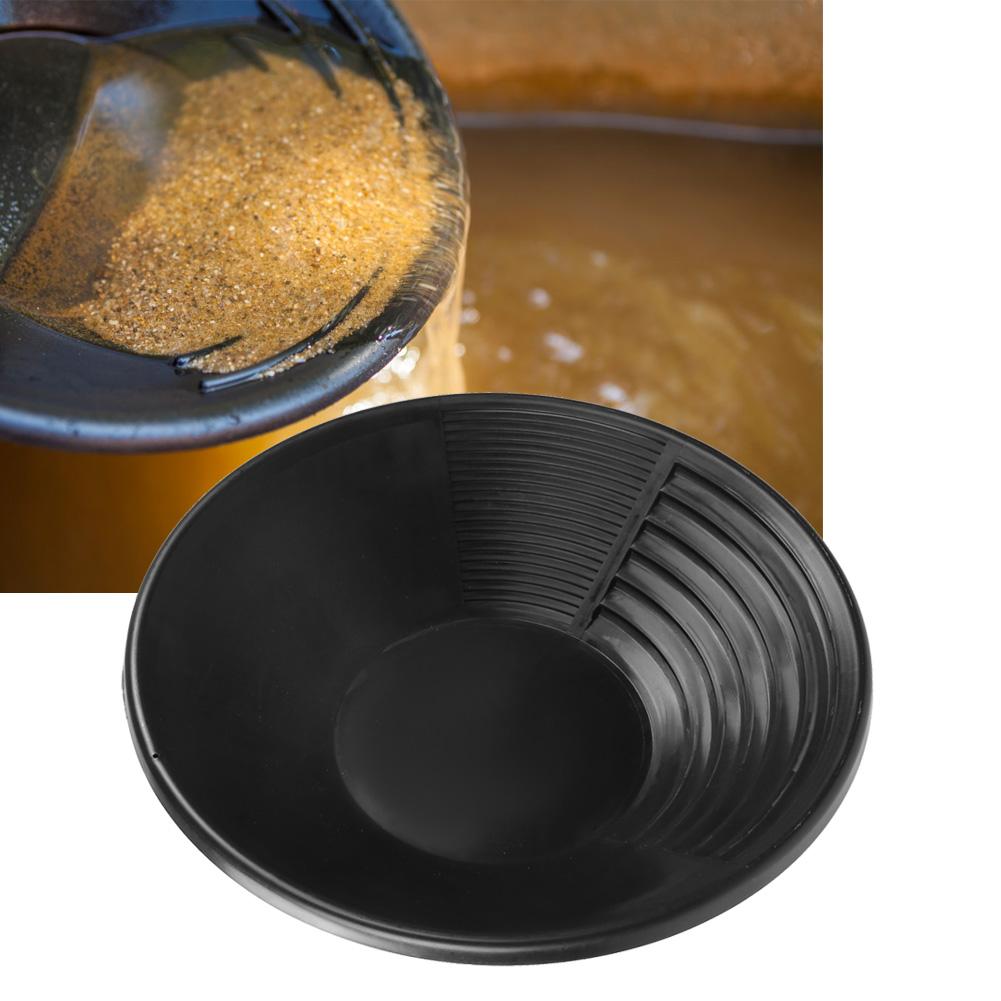 Multifuction Black Plastic Gold Mining Pan Rushing Sifting Classifying Gold Tool