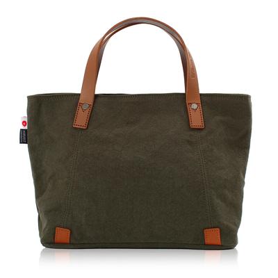 Tote Small with Domestically Distributed 10 Paraffin X Italian Tanned Cowhide [Doubles] Bag, B5, Partitions, No. Bio-processed BQZ-7432 (khaki)