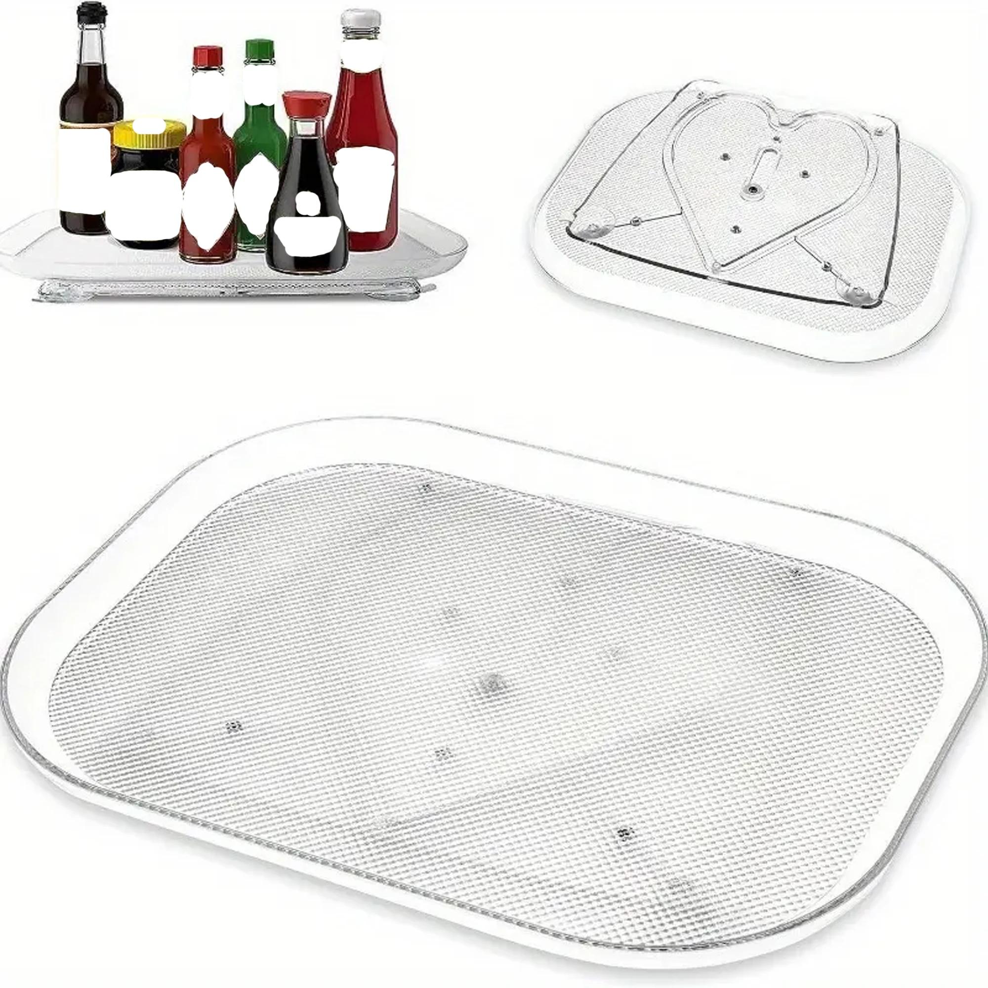 

1-piece storage tray, 360 degree rotation, used for kitchen spice jars and groceries, multifunctional refrigerator tool