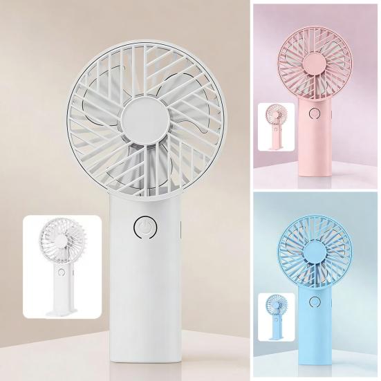 Mini Handheld Fan with Phone Holder 3 Speed USB Rechargeable Summer Cooling Fan