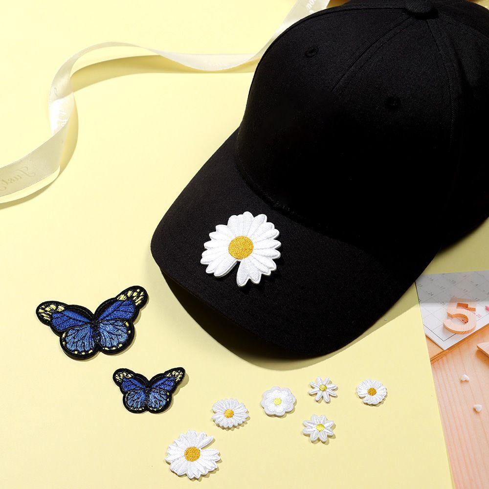 Autocolant Haine Pânză Brodată Fluture Aplică Termică Mică Margaretă Broderie