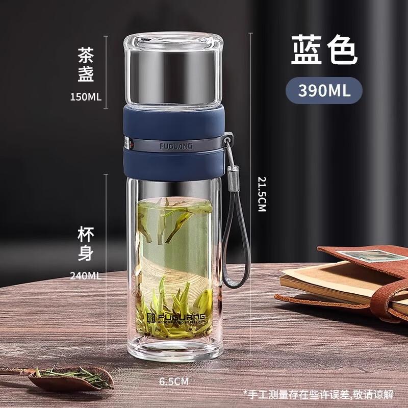 Двухслойная стеклянная бутылка-заварник Fuguang