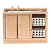 Wooden Wash Basin Cabinet With Hand Sink Miniature Furniture Toys For 1/12 Dollhouse Bathroom Kitchen Decoration
