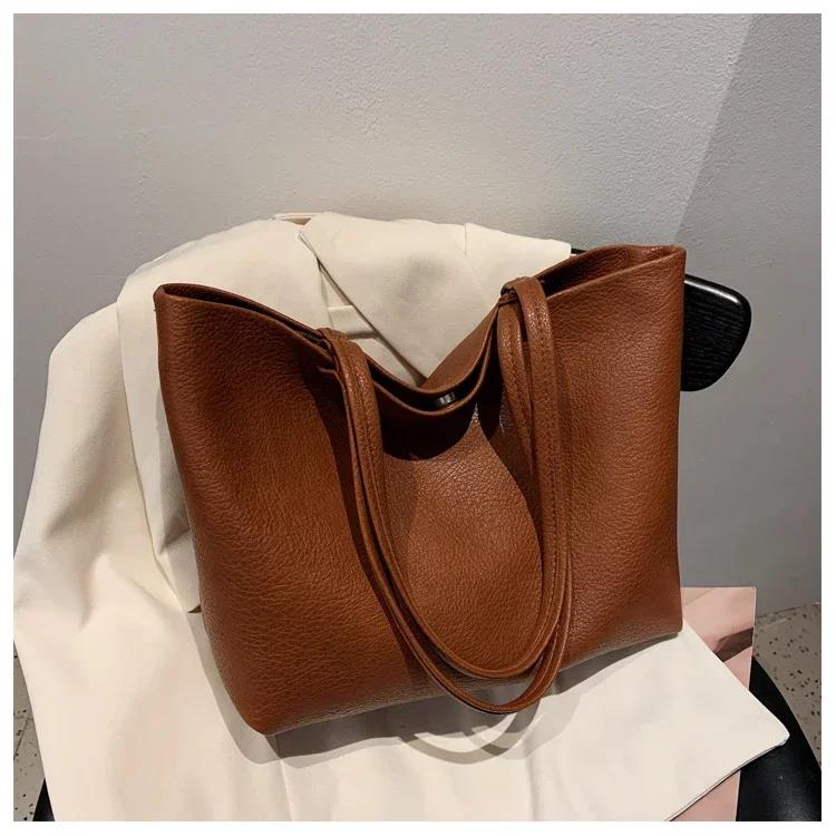 New Solid Plutonium Sweet Shoulder Bag for Women High-end Retro Versatile Bag Hot Sale Large Capacity Casual Travel Bag