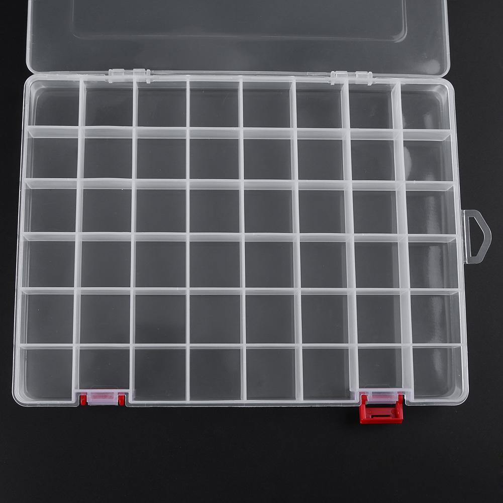 Transparent 48 Grids Plastic Fishing Tackle Box Fishing Lures Bait Hooks Storage Box Case Container Organizer Collection Tools