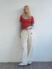KIJUN Layered Jersey Top Red