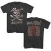 Poison Flesh & Blood World Tour Męska Koszulka Czaszka Kości Zespół Rockowy Album Merch