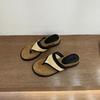 Retro casual niche toe mop woven linen flip-flops fashionable and comfortable beach shoes wedge heel cool slippers