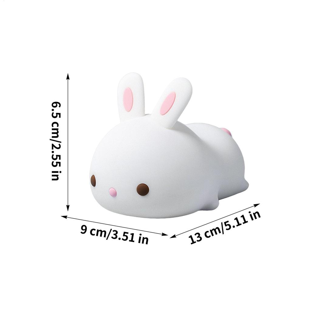 Bunny Lights Bunny Silicone Touch Control Cute Rechargeable Lamp Soft Night Lights For Home Bedroom Bathroom Nursery Bedside