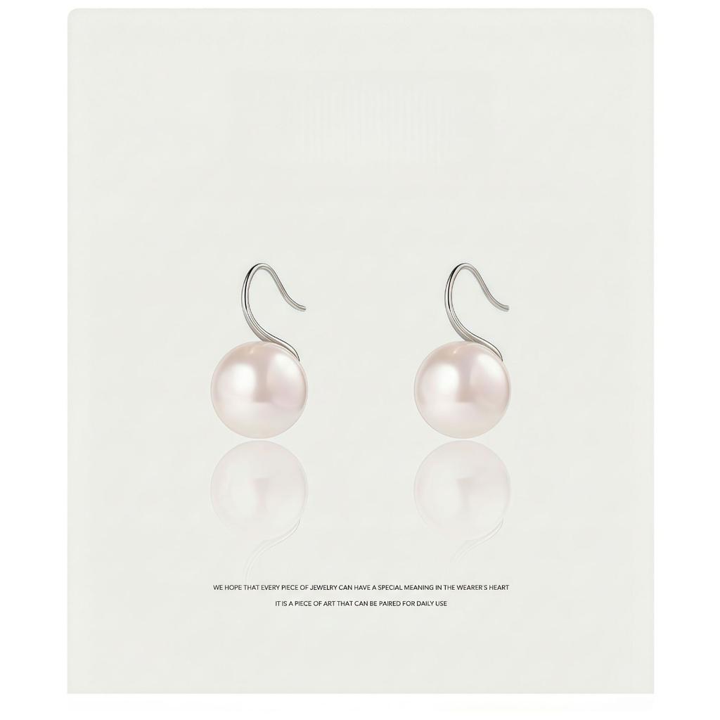 Pearl Stud Earrings Women's Niche Design High-end Sense Versatile Ear Hook Earrings