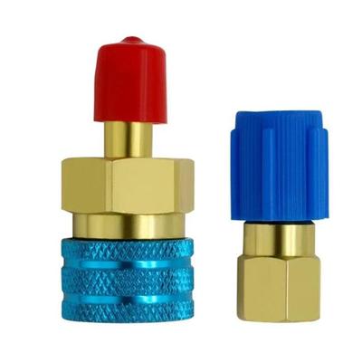 Adaptador de Acoplamiento Rápido Kit de Acopladores Rápidos de Refrigerante, R1234YF a R134A Adaptador de Manguera Lado Alto y Lado Bajo