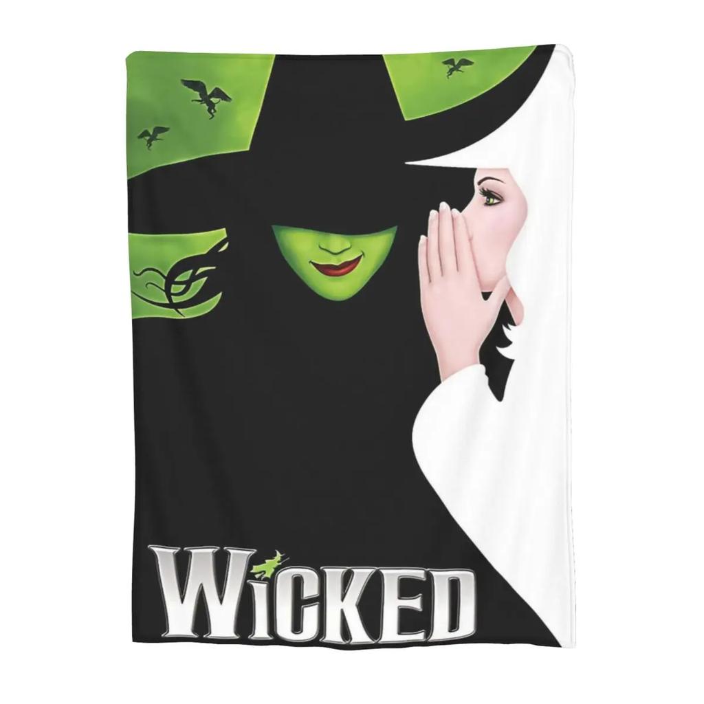 Wicked Muzikálový Film 2024 Deka Fleece Potisk Relax Měkká Přehozová Deka na Postel Ložnice Plyšová Tenká Prošívaná Deka