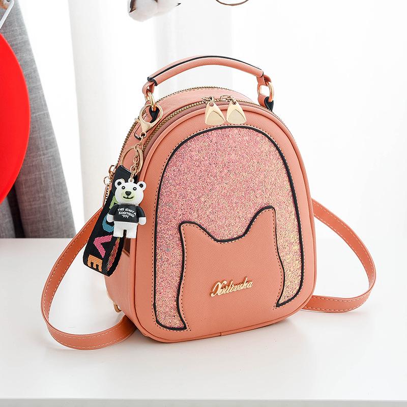 Trendy Fashionable Sequins Women's Backpack Cute One-Shoulder Crossbody Multifunctional Small Bag