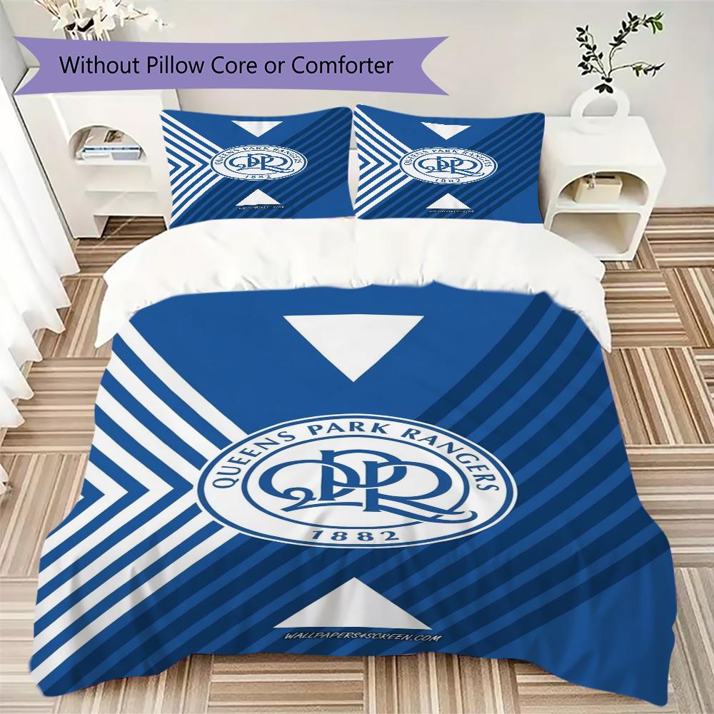 Queens Park Rangers Fc Pattern Bedding Uilt Set Uilt Cover Pillowcase Home Decoration Birthday Gift (1 * Duvet Cover + 2 * Pillowcase Without Core)