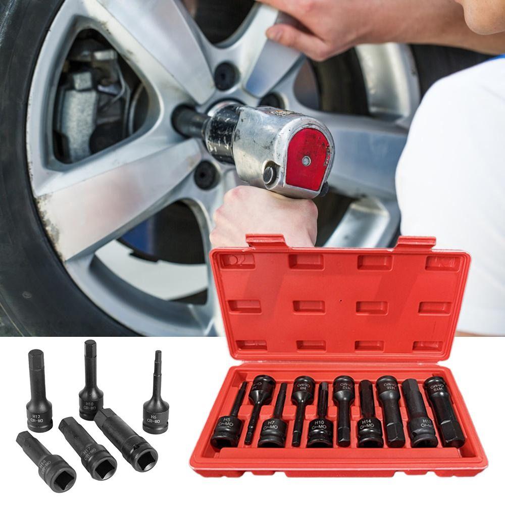 10PCS Interface 12.7mm Inner Hexagonal Sleeve 1/2 Hexagon Socket Durable Wrench Socket  For Repair
