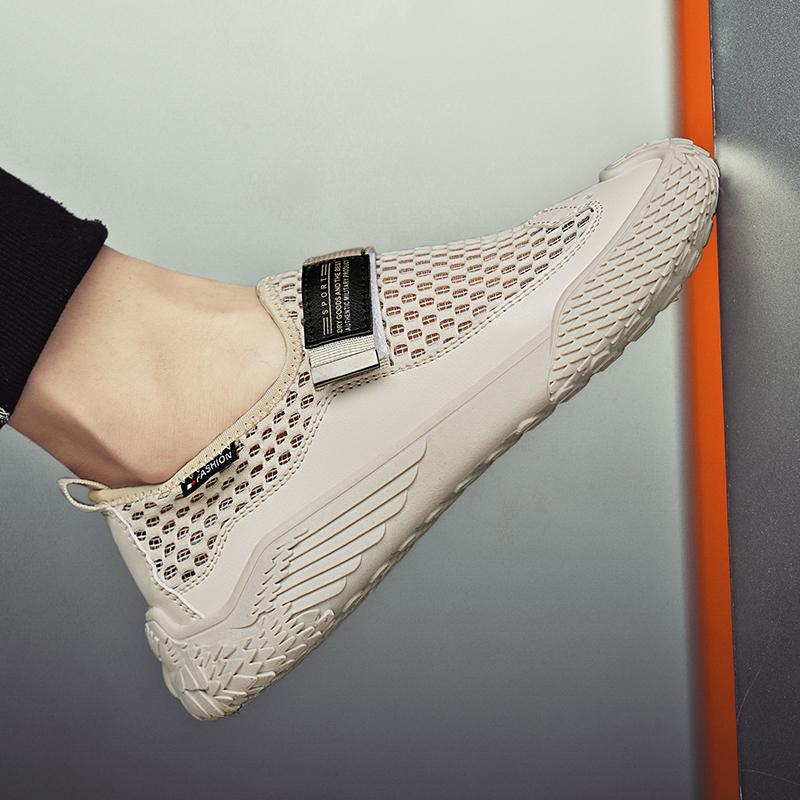 

Летняя мужская дышащая сетчатая обувь. Мужская обувь. Спортивная трендовая спортивная обувь с сеткой для отдыха. 44 белый