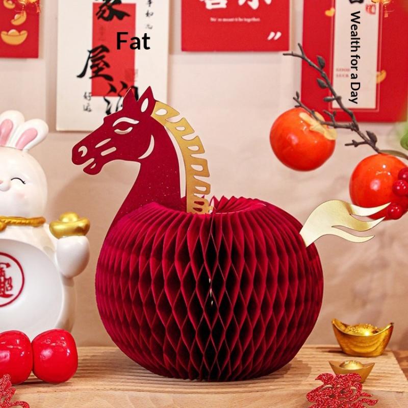 Cute 2026 New Year Horse Ornament For Home Table Decoration Paper Horse Ornament New Year Party Horse Figurines Decoration