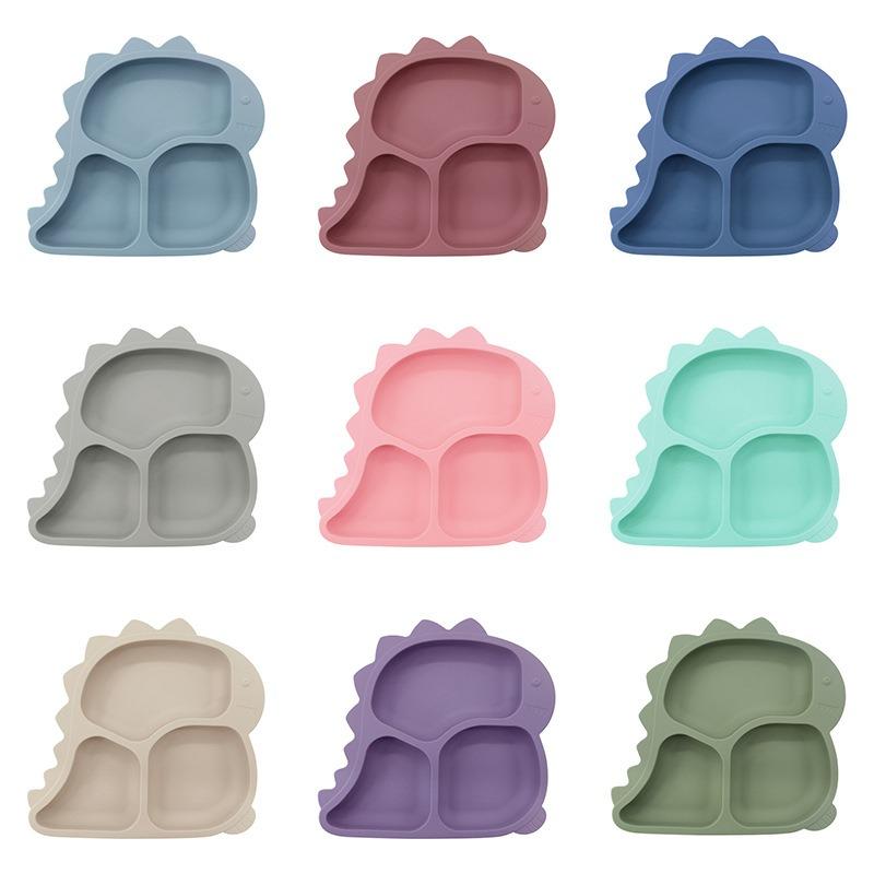 1 Stück 20 x 20 x 3 cm süßes Bären-Babynahrungsergänzungsgeschirr – hochwertiger Silikon-Saugnapf-Teller, sturzsichere Schüssel