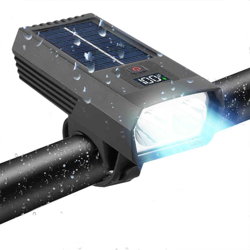 Road Bike PSE LED 3 Dimming Made In Design Solar-powered Light, IPX-5 Waterproof, Certified, Lightweight, Compact, Rechargeable, Headlight, Modes,