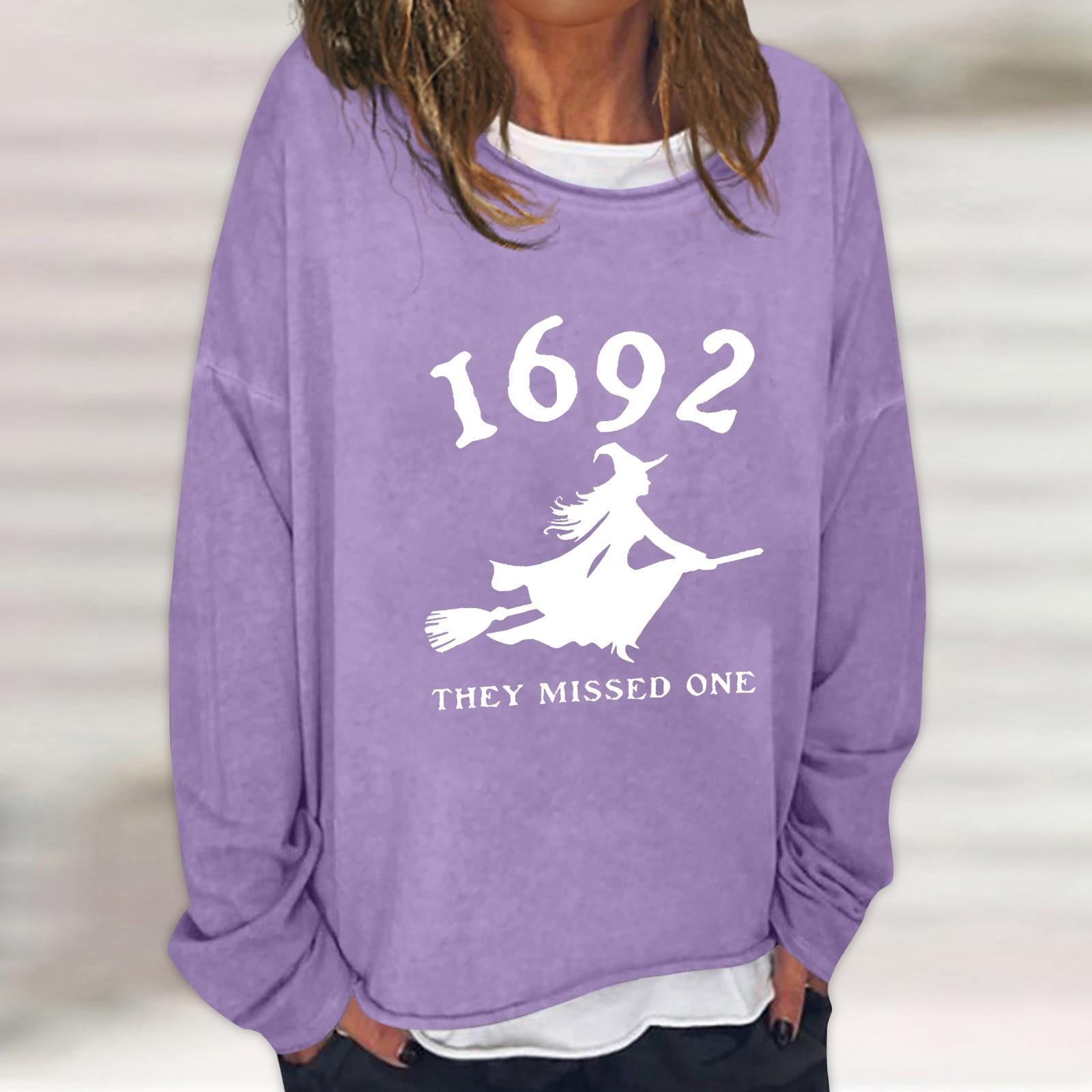 

Женская повседневная модная винтажная толстовка с длинным рукавом и круглым вырезом с принтом, многослойный пуловер, топ XL фиолетовый