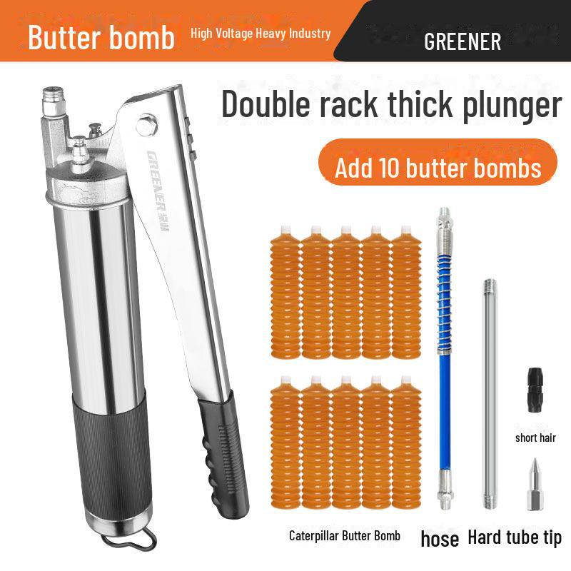 Green Forest High Pressure Excavator Grease Gun - Double Pressure Rod