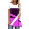 Geometric Stripes 3D Print Long T-Shirts Women O-Neck Short Sleeve T Shirt Streetwear Oversized Y2K Tops Tees Woman Clothing