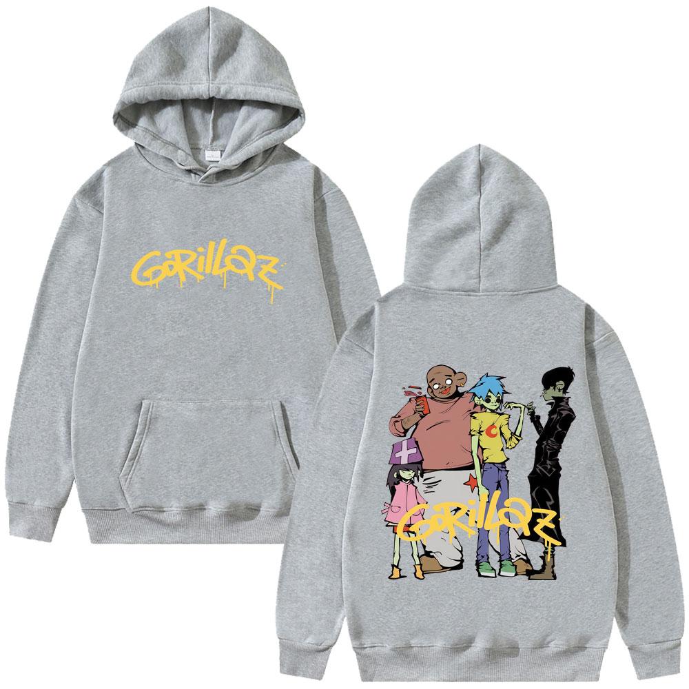 

Худи альтернативной рок-группы Gorillaz для мужчин и женщин, модные винтажные худи-пуловеры, мужской готический оверсайз, крутая уличная одежда S