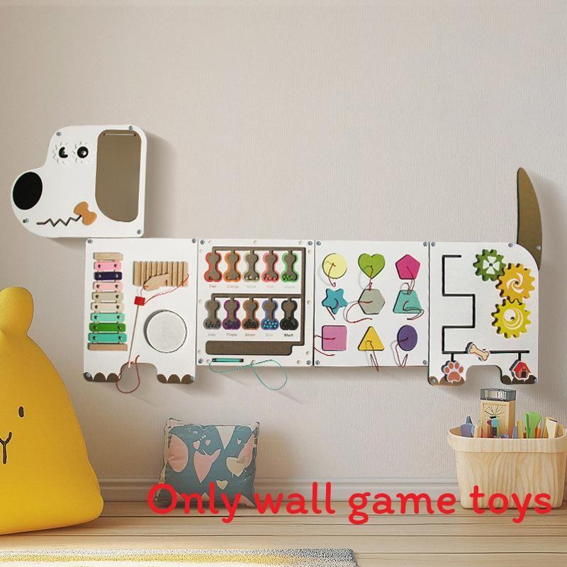 Wooden Educational Wall Toy For Kids With Puzzle Blocks For Preschool Classroom Decor