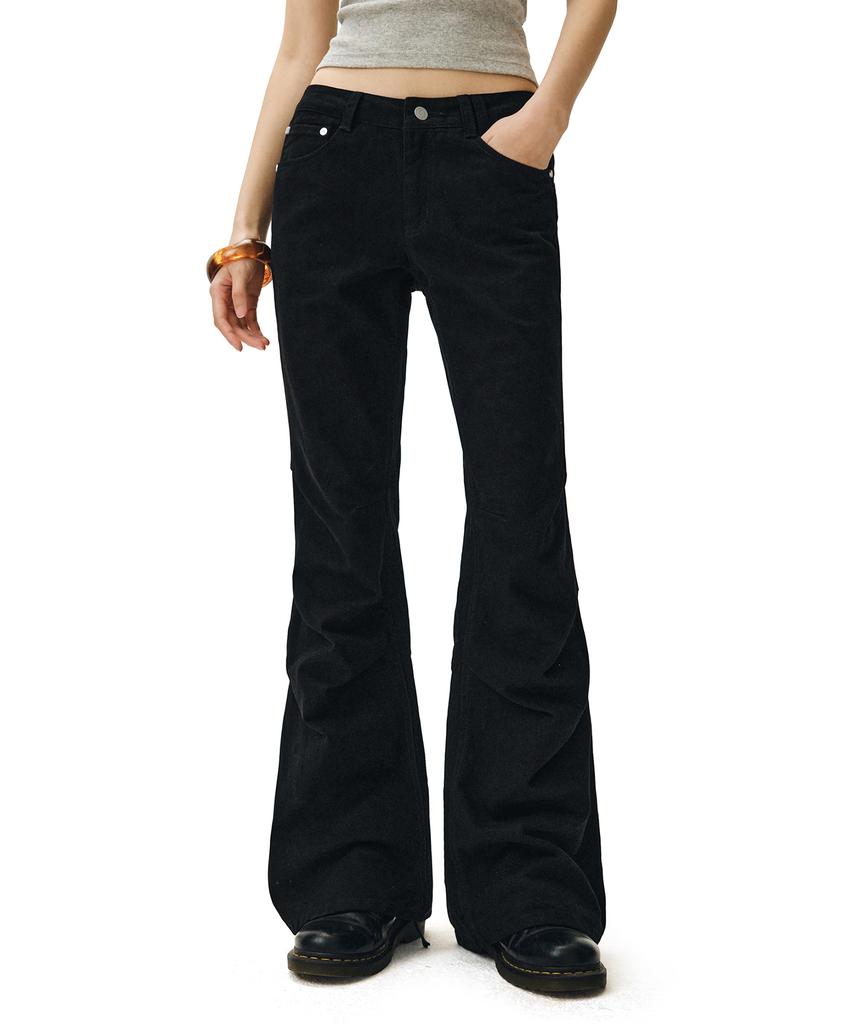 Deketeuumeon Flared Shirring Pants Dcwpt017Black