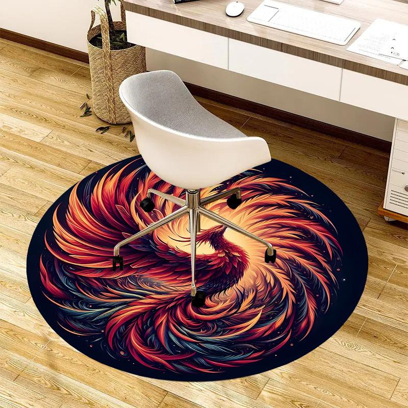 1pc Office Carpet Chair Mats Phoenix Rising Artwork Perfect for Decorating Office Chairs, Living Rooms, Or Bedrooms