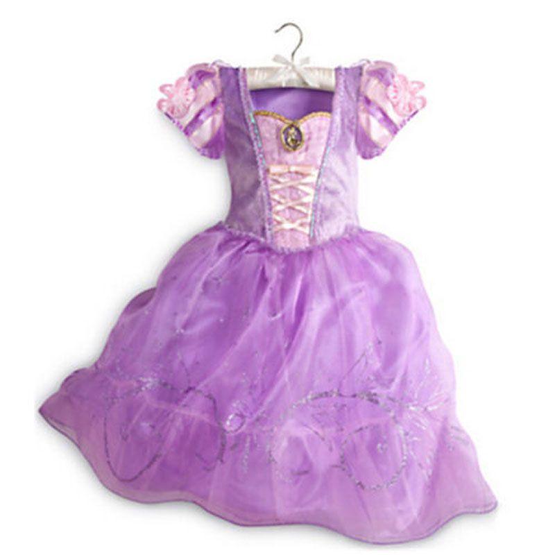 

Элегантное детское платье принцессы для девочек для косплея Рапунцель Белль Золушки #G Light Purple Aurora Dress,150cm/8-9Years