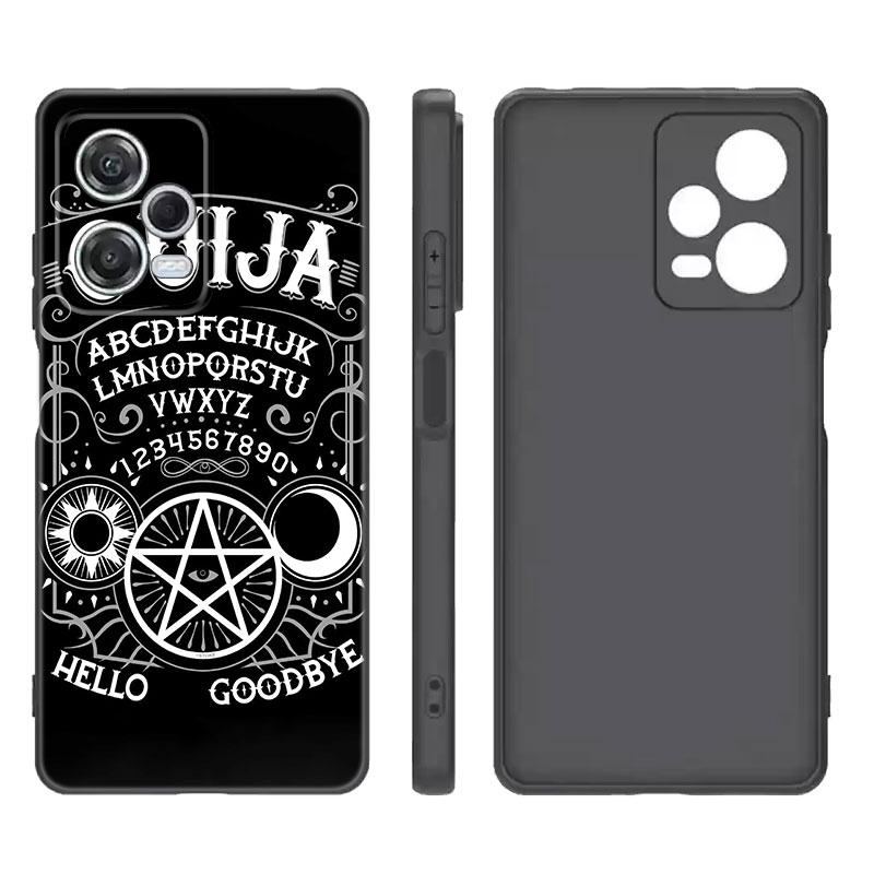 Witches Moon Tarot Witch Ouija Black Silicone Phone Case For Xiaomi Redmi Note 9 10 11 11S 11T 12 13 Pro 5G Plus 9S 10S 12S