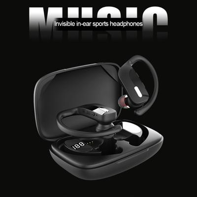 Fone de Ouvido Bluetooth T17 com Gancho de Orelha Redução de Ruído Display Digital Som Estéreo Sem Fio