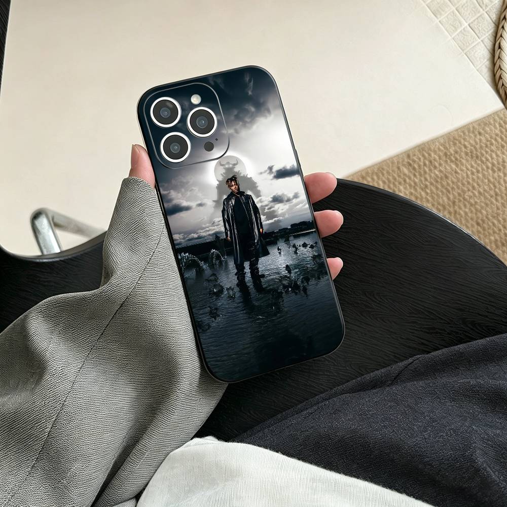 Coque de téléphone pour iPhone 17, 16, 15, 14, 13, 12, 11 Plus, Pro Max, Autres Housse Souple Noire Rapper 999 J-Juice W-WRLD