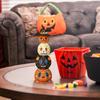 Halloween Pumpkin Statue Spooky Stacked Pumpkin Model For Holiday Stackable Desktop Ornament For Bedroom Den Desk Garden