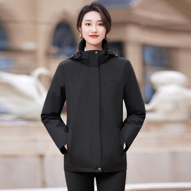 

Женская парка с капюшоном и подкладкой, со съемным утеплителем 3XL