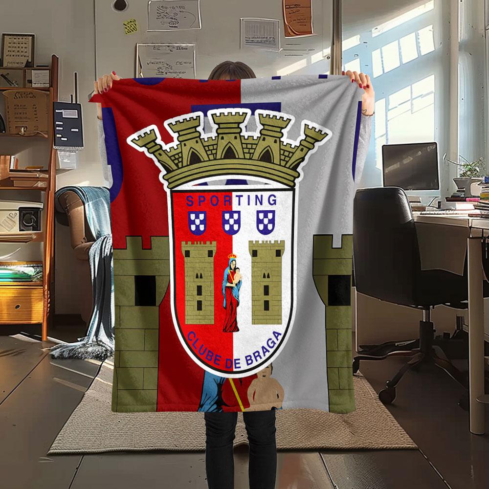 1PC Sporting Clube De Braga Patterned Flannel Blanket Suitable For All Seasons for Home Decor Warmth and Comfort Gifts Holiday Present