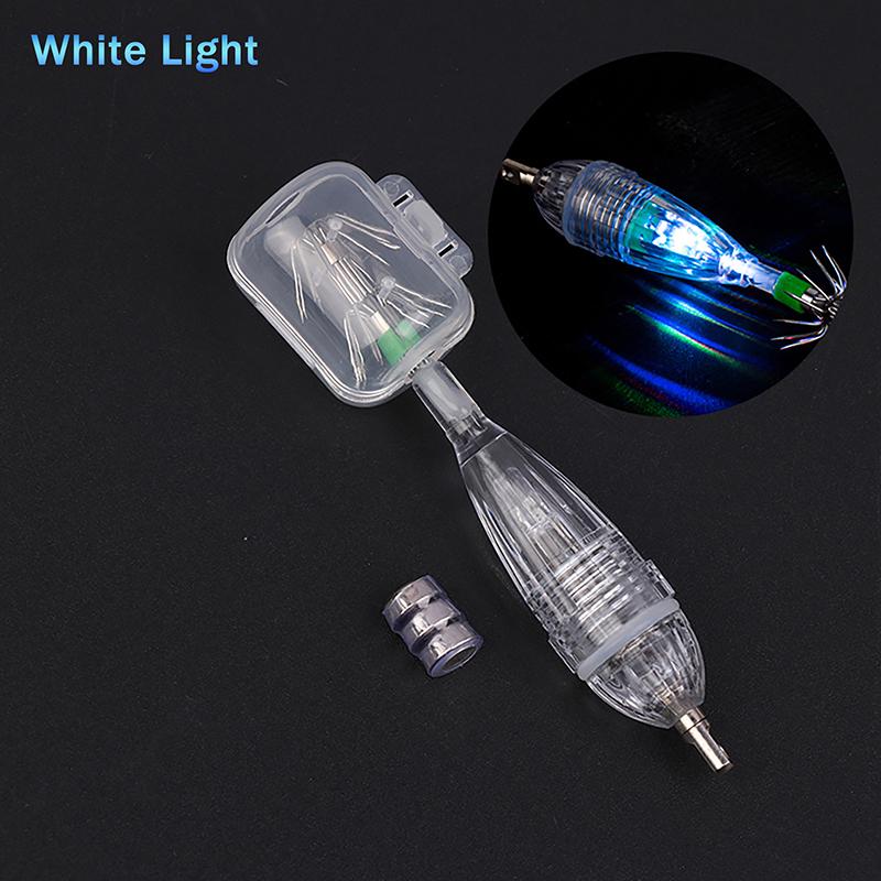 1 Stück Mini-Haken-Lötlampe Tintenfischlicht Mit Schirmhaken Und Batterie Unterwasser-Fischlicht Oktopus Tintenfischhaken