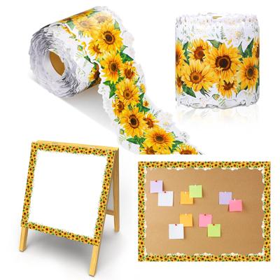 60.69ft Flower Bulletin Board Border for Chalkboard Decoration Flower Leaf Notice Board Border Trim Wall Decals