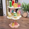 Children's simulation playhouse kitchen strawberry ice cream counter three-layer ice cream ice cream tower Cheche Le wooden toy
