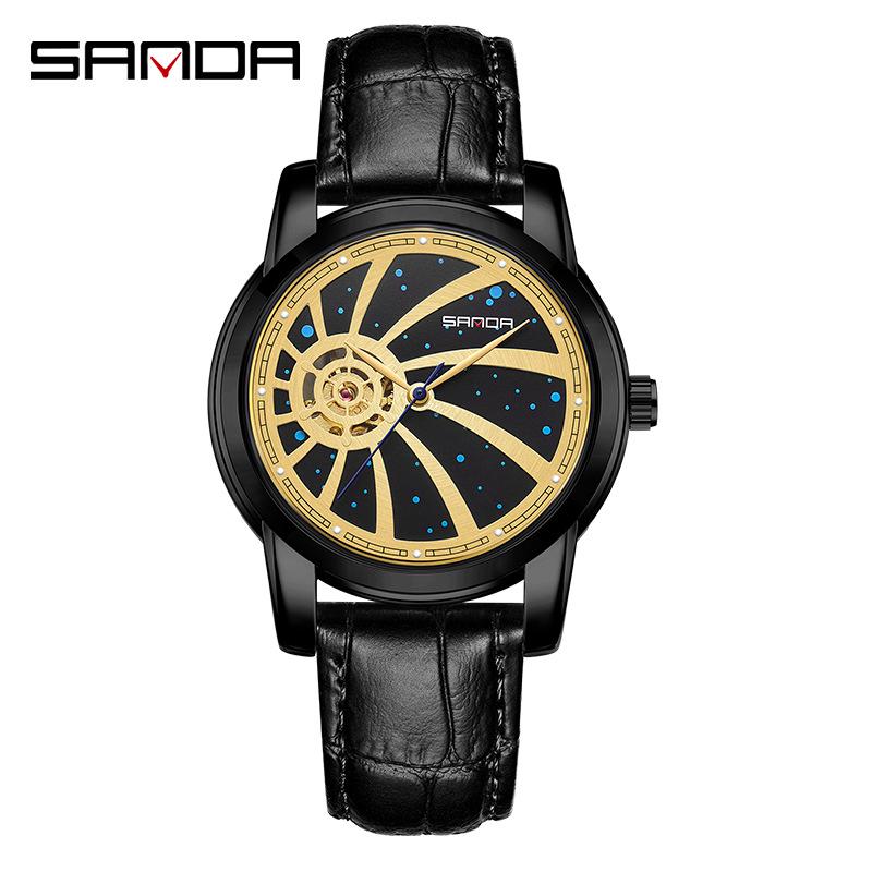 Sanda 7004 Men s Waterproof Automatic Watch with Starry Sky Dial